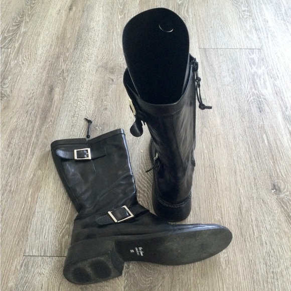 DONALD PLINER VERA GOMMA ITALIAN LEATHER MOTO STYLE BOOTS - Picture 4 of 4